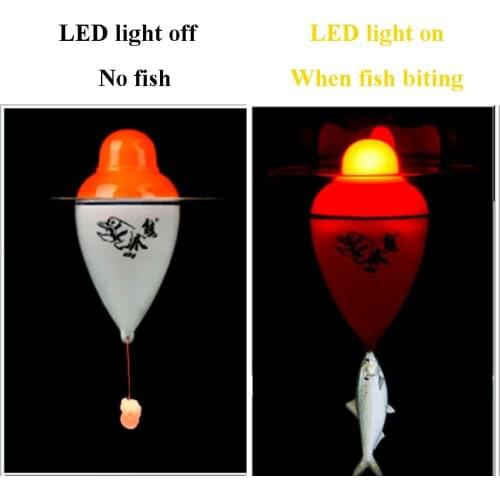 Smart Fishing Float Bite Alarm When Fish Bite Bait LED Light Turn ON Automatical Night Electronic intelligent Buoy Strike Alert