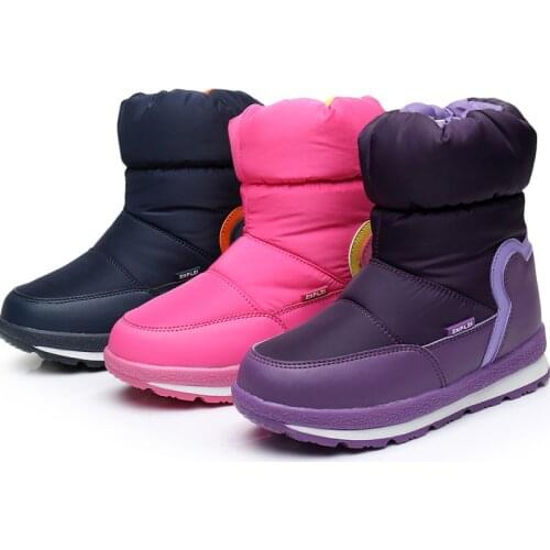 Winter Children Snow Boots Girls Outdoor Snowboard Boots Plus Velvet Warm Cotton Shoes Kids Ski Boots Waterproof