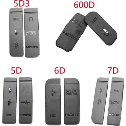 10sets USB/HDMI-compatible DC IN/VIDEO OUT Rubber Door Bottom Cover For Canon EOS 5D 6D 7D Mark II / 5D2 / 5D3 600D 70D Camera