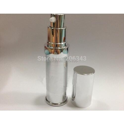 15ML silver airless bottle or lotion bottle with airless pump can used for Cosmetic or Cosmetic Packaging