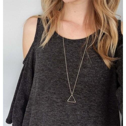 2020 Fashion Simple Gold New Pendant Necklace for Men women Stainless Steel Long Necklace Party Jewelry collier femme collar