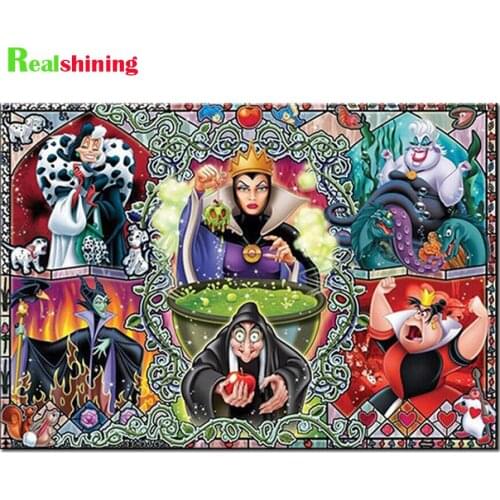 5D DIY Diamond Painting Cartoon Witch,queen, Monster,Full Square Round Diamond mosaic Diamond embroidery Cross Stitch N1987