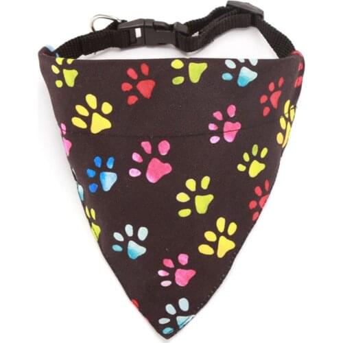 New Dog Cat Bandana Scarf Collar Adjustable Pet Neckerchief Cute Paw Pattern Scarf Waterproof Saliva Towel for Small Dog