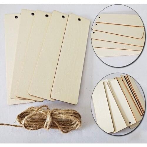 10pcs Bookmark Tags Wood Products With String Scrapbooking Craft Creative Hanging For Home Ornaments Home Decoration
