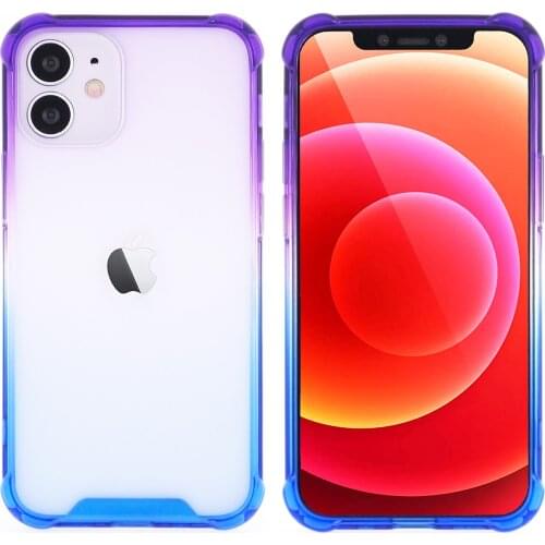 For iPhone 12 Pro Max Mini Case 11 Xr Xs X SE 2020 8 7 Plus Cover Slim Armor Reinforced Corner Clear Back Gradation Rainbow Cool