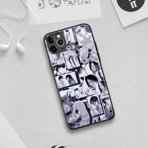 Eren Yeager Attack on Titan anime Soft Silicone Glass Phone Case for IPhone SE 6s 7 8 Plus X Xr Xs 11 12 Mini Pro Max Samsung