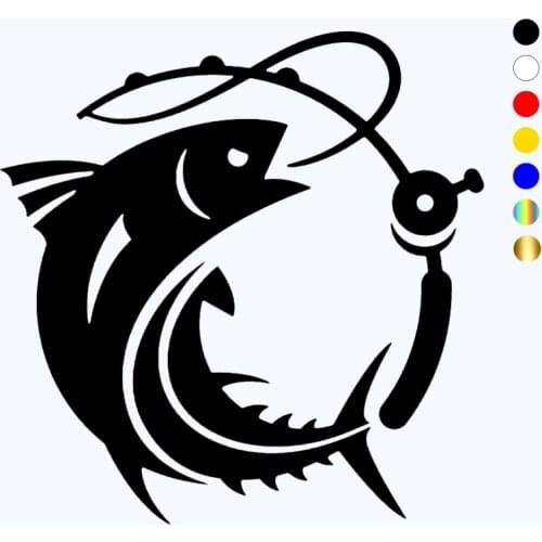 CK3005#15*15.2cm fishing funny car sticker vinyl decal silver/black car auto stickers for car bumper window