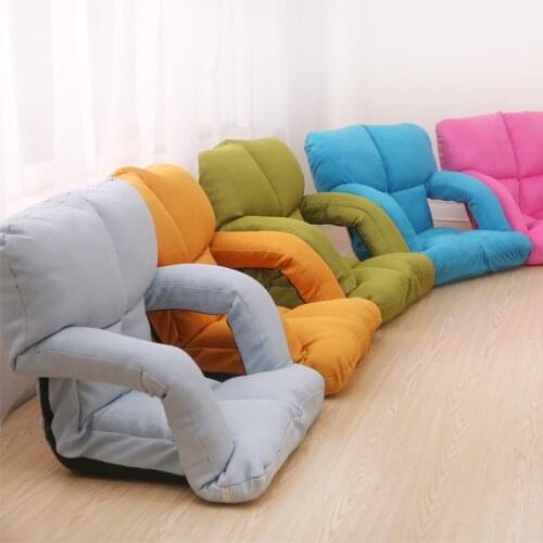 Colored Fabric with Extended Armrests Lazy Sofa Recliner Ergonomic Folding Single Living Room Bedroom Balcony Bean Bag Sofa