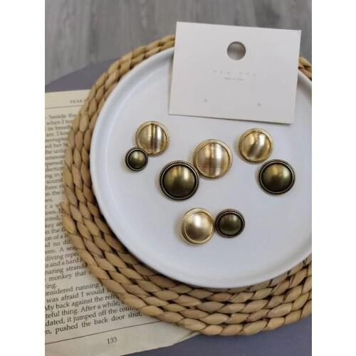 1Pcs Metal Button Alloy Gold Buttons Round Decorative Buttons For Clothing Sewing Crafts DIY Blazer Sweaters Garment Accessories