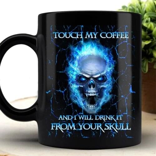 Kitchen Accessories Ceramic Skull Mug For Halloween Gift Horror Skull Print Mug Funny Coffee Tea Cup 300ml Cocina