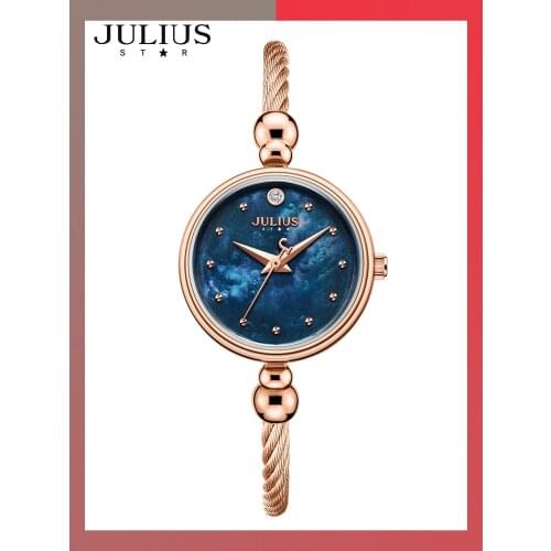 Small Mother-of-pearl Womens Watch Japan Quartz Hours Clock Fashion Stainless Steel Bangle Birthday Girls Gift Julius Box