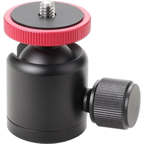 Mini Ball Head Aluminum Alloy Rotatable Ballhead with 3/8 Inch Screw Hole 1/4 Inch Adapter Screw for Camera Photography Light