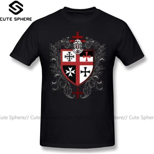 Templar T-Shirt Knights Templar Cross Shield T Shirt Funny 6xl Tee Shirt Mens Cotton Graphic Casual Short Sleeve Tshirt