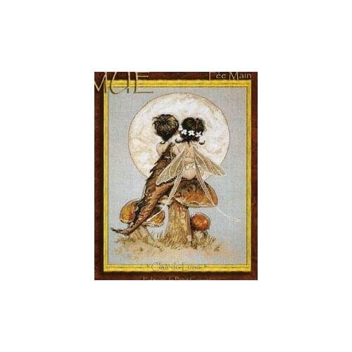 Cross stitch kit Animal cotton thread Love lock canvas stitching embroidery Blueberry Fruit Tea and Tit Nimue_
