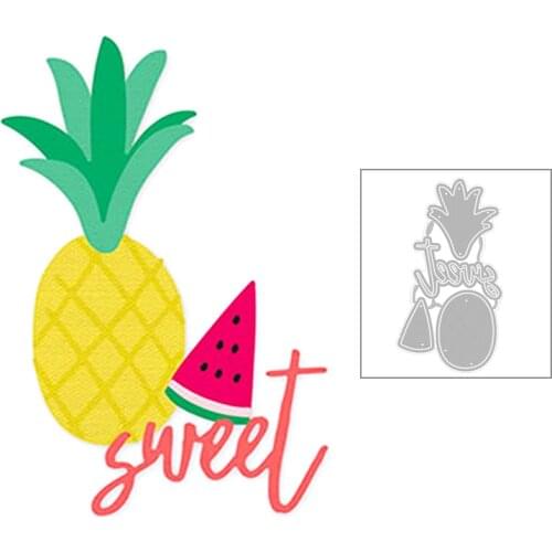 2020 New DIY Summer Fruit Pineapple and Watermelon Sweet Word Metal Cutting Dies For Scrapbooking Card Paper Making no stamps