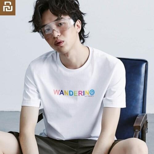 Youpin New trend Features Short sleeve printed T-shirt Perspiration Breathable Bacteriostatic Cotton Round neck Summer dress