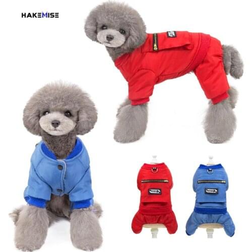 2019 New Winter Warm Dog Clothes Dog Overalls for Dog Four Legs Jumpsuit for Yorkshire Terrier Chihuahua Puppy Pet Costume S-XXL