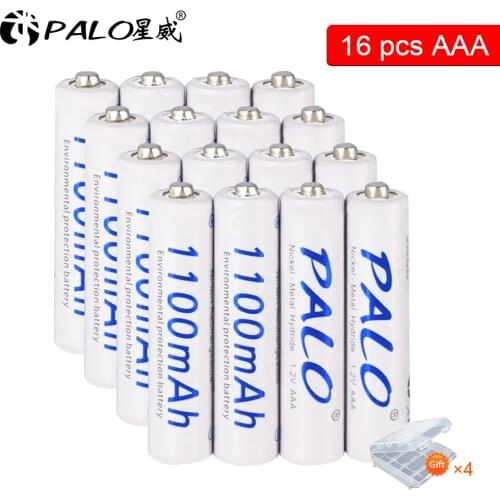 16pcs 1100mAh 1.2v AAA rechargeable battery for LED light Toy placement battery for camera MP3 mp4 microphone