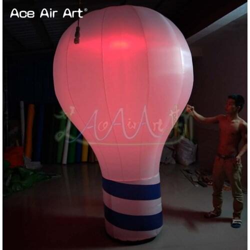 Portable led inflatable bulb model,lamp bulb replica with RGB lights made by Ace Air Art for sale