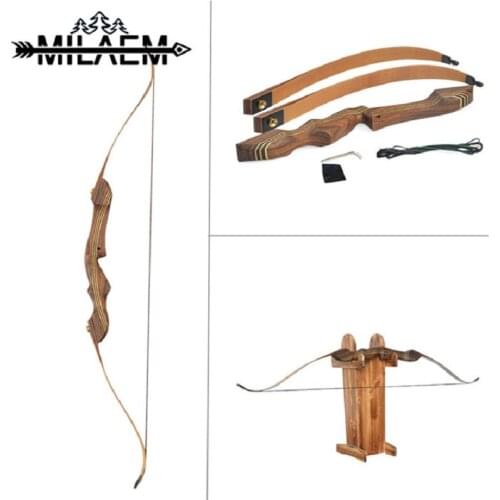 60 inch Recurve Bow 20-55 lbs Right Hand Laminated Maple Limbs American Hunting Bow for Archery Outdoor Sport Hunting Practice