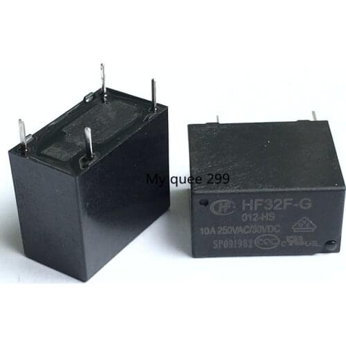Free shipping 10pieces/HF HF32F-G 012-HS JZC-32F-G-012-HS HF32F-G-012-HS 4PINS 10A 12VDC Power Relay