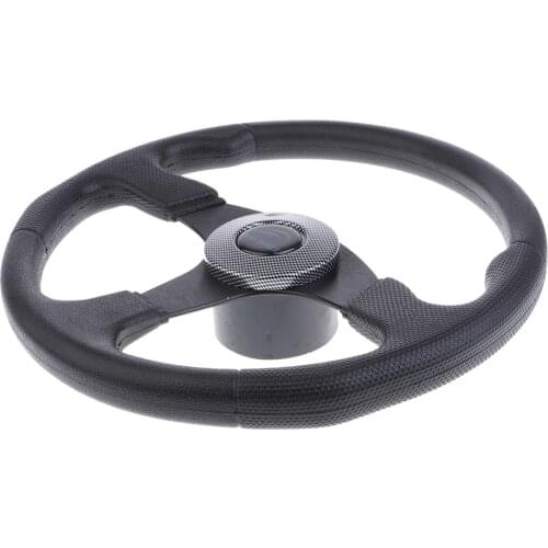 Boat Steering Wheel Aluminum 13.4'' 3/4'' Marine Yacht Sport Wheel & Hub Black
