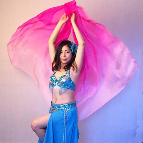 New Arrival 100% real Silk Veils 250cm length belly dance Silk Veils 2 colors mixed free shipping