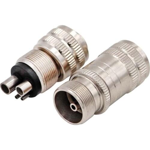 2PCS Dental High Speed Handpiece Connector Turbine Adapter Changer Coupler Size 4 To 2/2 To 4 Holes Connector Dentist Equipment