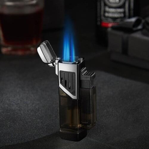Super Firepower Four Turbo Torch Lighter Butane Metal Gas Lighter Cigarette Lighters Cigar Smoking Accessories Gadgets for Men