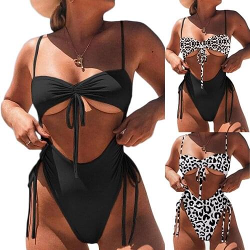 Plus Size Women One-Piece Push Up Bandage Padded Bathing Suit Bikinis Mujer 2021 Set Swimwear New Summer Swimsuit Kупальник
