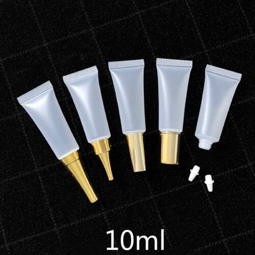 10pcs 10ml Empty Matte Clear Squeeze Bottle Cosmetic Eye Cream Container 10g Foundation Essence Lotion Soft Tube Frost Style