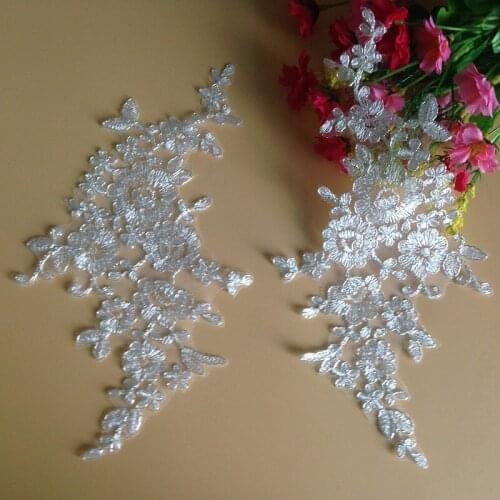 10 Pieces Car Bone Flower Embroidery Neckline Lace Applique Trimmings Collar For Evening Dress Sewing DIY Sewing Accessories