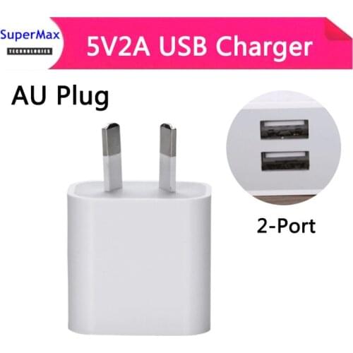 100pcs 2 USB Quick Charger AU Plug Desktop Fast Phone Charger Adapter for moblie phone tablet 5V2A Charger SAA