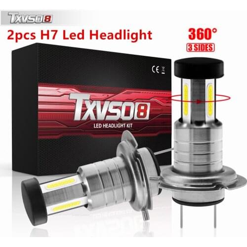 TXVSO8 2pcs H7 LED Headlight H7 LED Car Lights Lamp COB Lights Bulb 110W 26000LM LED Headlamp 26000LM 6000K White Fog Light