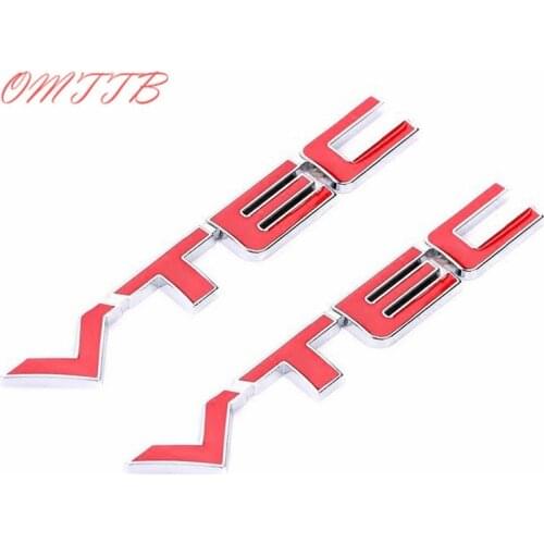 3D VTEC Full Metal Zinc Alloy Car Styling Refit Emblem Fender Tail Body Badge Sticker for Honda Civic Accord Odyssey Spirior CRV