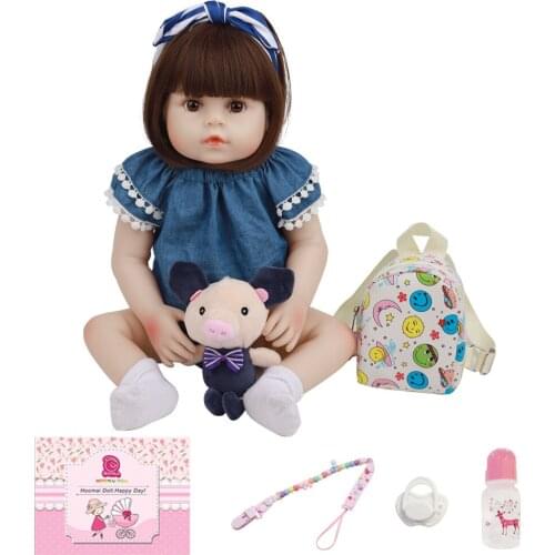 48 CM Lovely Reborn Baby Doll Silicone Full Body Realistic Princess Newborn Doll For Kid Birthday Gift Child Shower Toy 18 Inch
