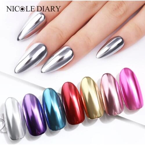 1 Box Mirror Nail Powder Rose Gold Champagne Silver Gold Chrome Nail Art Glitter Pigment Dust Nail Art Decoration