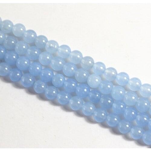 Natural stone blue chalcedony jades arrival best sale 6mm 8mm 10mm 12mm new round loose beads making gift Jewelry B112