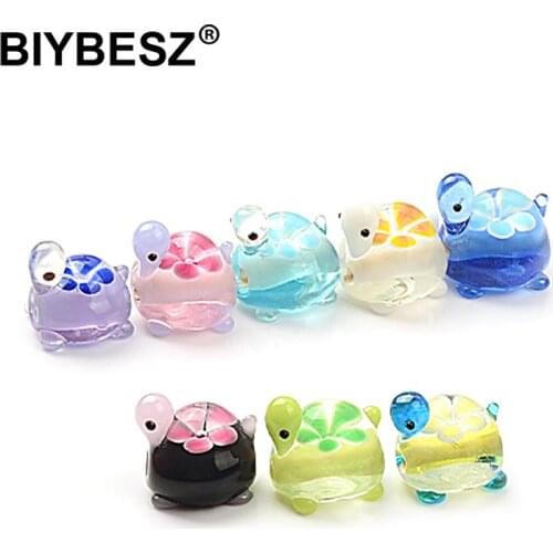 Hot sale Large Hole 3D Turtle murano Glass Beads Charm Crystal Spacer Beads Lampwork Fit for Diy Bracelet Jewelry Gift European