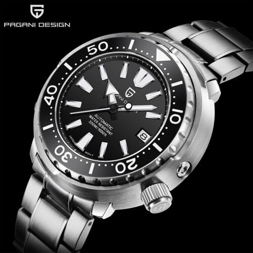 2021 PAGANI DESIGN New Mens Automatic Watch 300M Diver Ceramic Bezel Mechanical Watch Sapphire Crystal Luxury relogio masculino