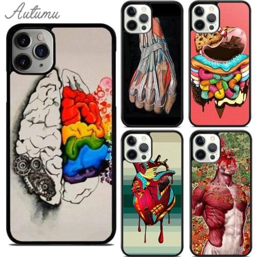 Human Brain Art Phone Case for iPhone 11 12 Pro Max mini X XR XS SE 2020 5 6S 7 8 Plus Samsung Galaxy S8 S9 S10 Cover shell