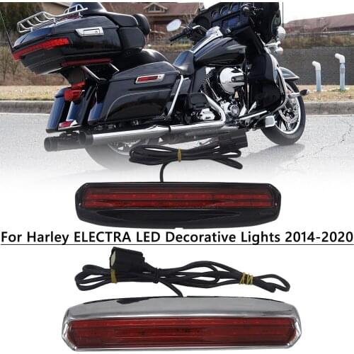 For Harley Electra Glide Low CVO Road Glide Limited Tri Glide Motorcycle Tour-Pak LED Decorative Lights Lid Light Satin 2014