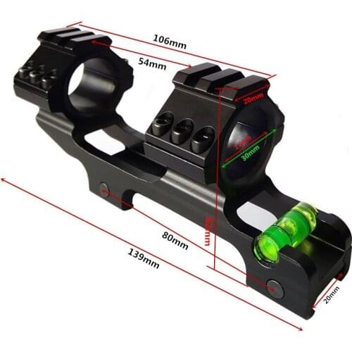 FIRECLUB 30mm One Piece Extra Light ACD Scope Mount Anti Cant Device ACD Bubble Level Mount w/ 1" Adapter 139mm 5.5"