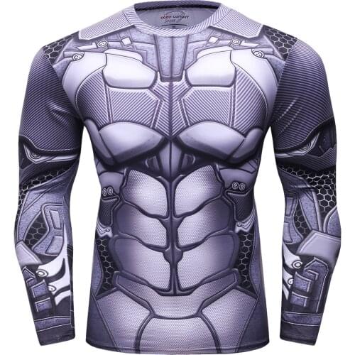 3D hot Printed T-shirt Compression Tights Men Fitness Running Shirt Breathable Long Sleeve Sports Rashgard Gym Cycling Clothing