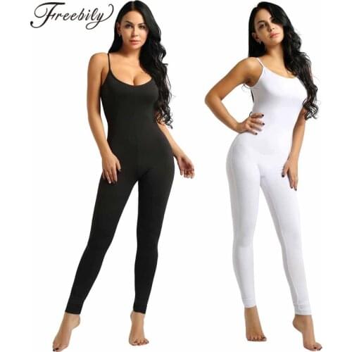 Women Sleeveless Spaghetti Straps Stretchy Ballet Leotard Gymnastic Unitard Gymnastics Leotard Sports Dance Bodysuit Jumpsuit