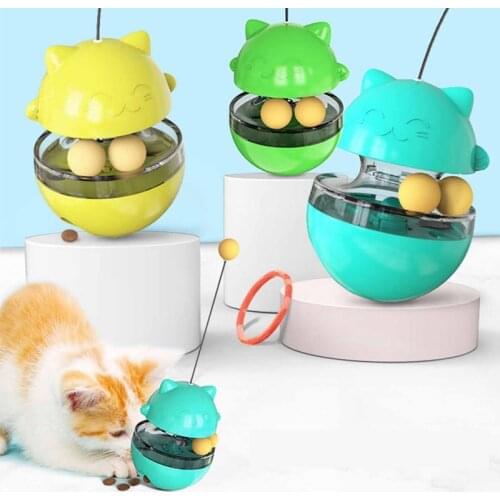 Creative Tumbler Ball Pet Cat Interactive Toy Multifunctional Cat Toy Funny Kitten Food Dispenser Training Toys Pet Supplies