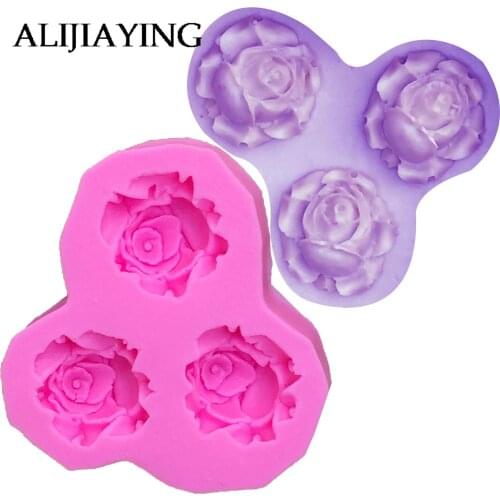 M0405 Roses flower chocolate wedding cake decorating tools DIY fondant silicone mold