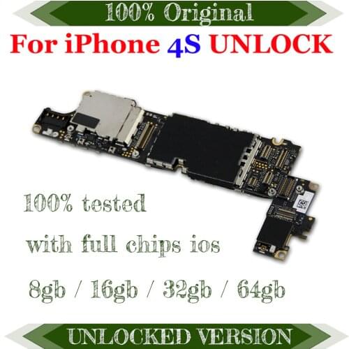 No iCloud Good work Mainboard For iPhone 4S Full Unlocked Official Version Motherboard Logic Board With Full Chips Not Locked