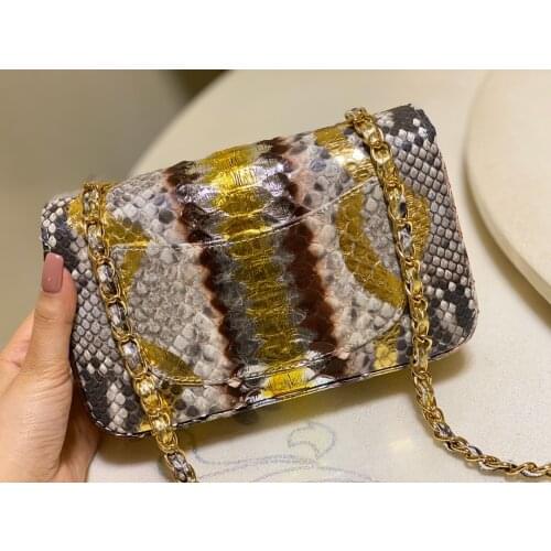 F04111 Fashion Genuine Leather Women Bag Luxury ladies Handbags flap bag messenger bags Python skin