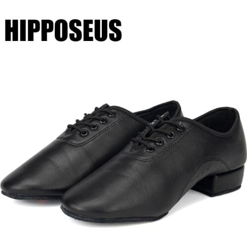 Hipposeus Men Dance Shoes For Boys Male Ballroom Latin Shoes Modern Tango Jazz Dancing Shoe Practise shoes Salsa Dropshipping